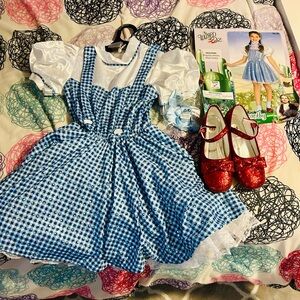 Girls Dorothy (Wizard of Oz) costume with ruby slippers